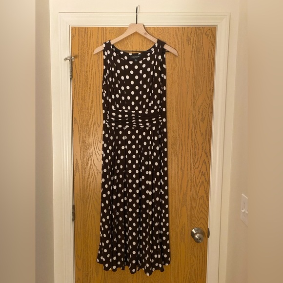 Perceptions Black and White Polka Dot Maxi Dress - Picture 1 of 4